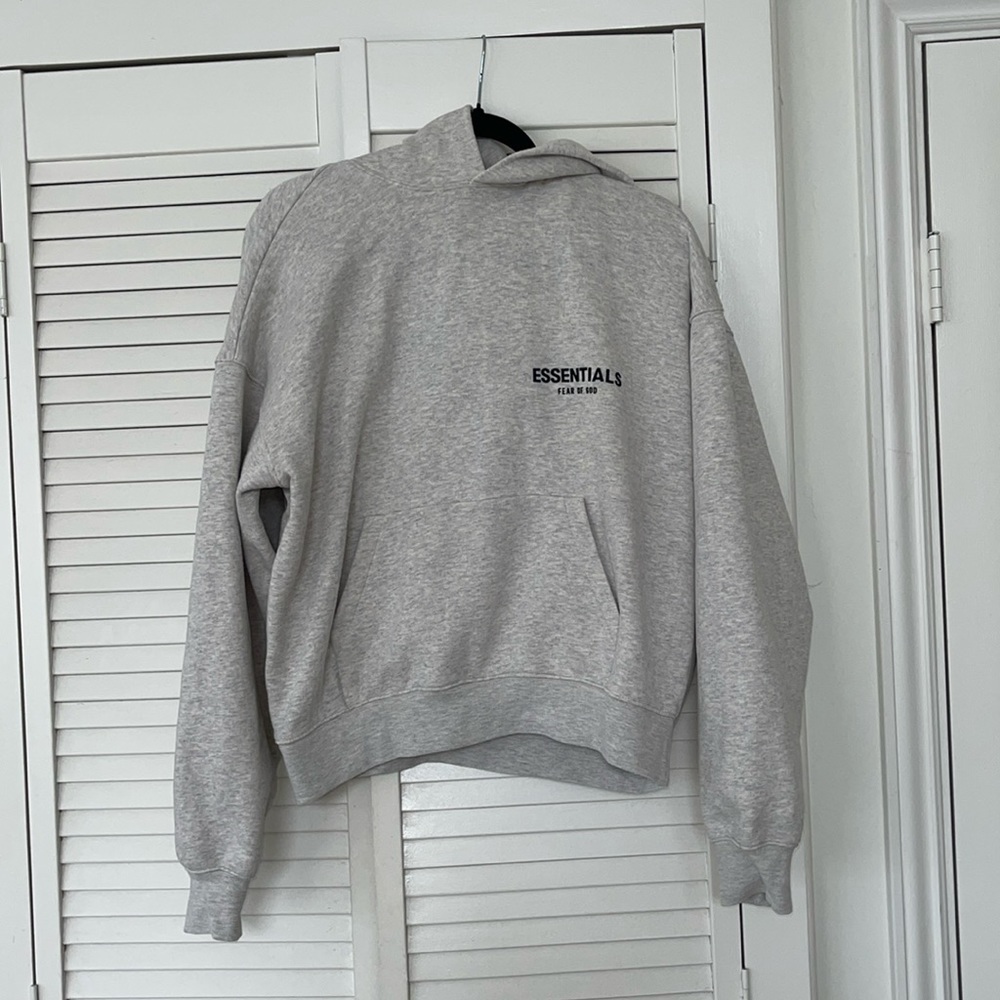 Fear of God Essentials XS light oatmeal gray Hoodie Authentic